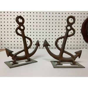Vintage metal anchor decor bookends figurines wall